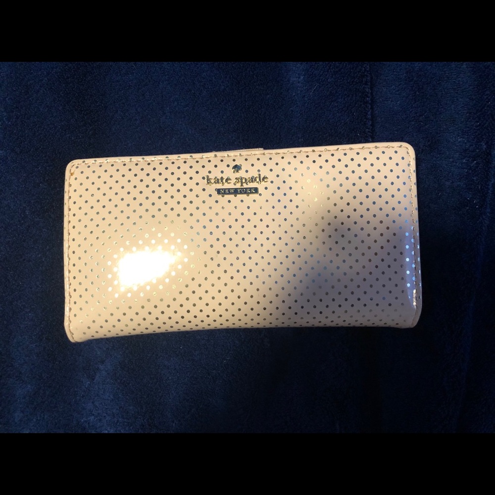 Kate Spade Gold Polka Dot Wallet